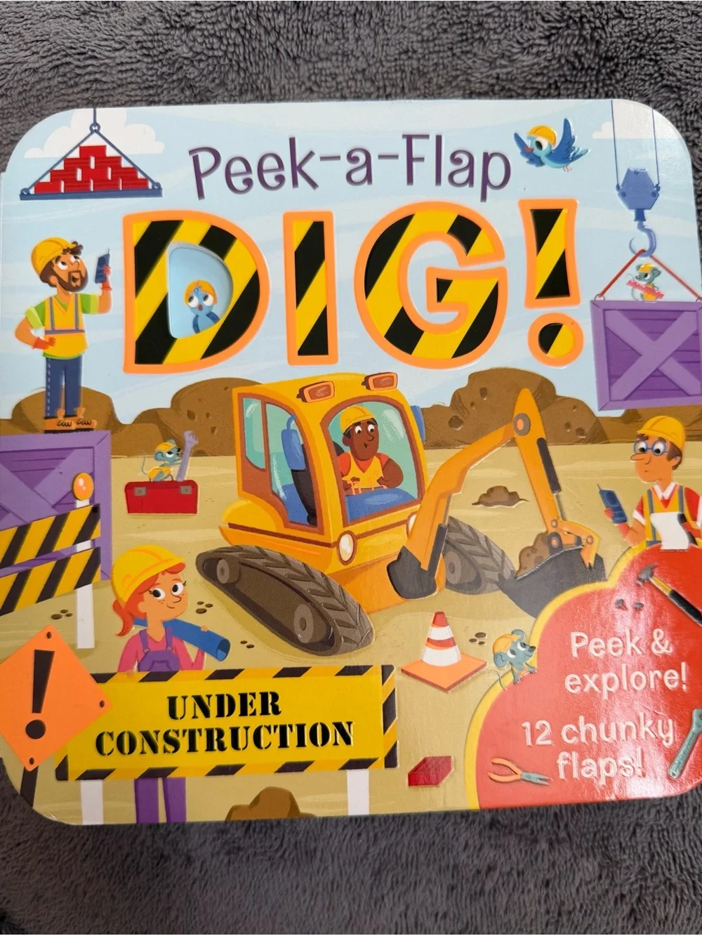 Set of (2) Peek-a-Flap Board Books (Dino & Dig!)